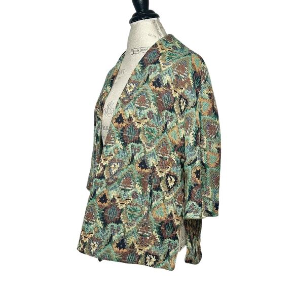 Zara Basic | Women | Tapestry Cape Sleeve Open Front Kimono Coat | Small - Picture 4 of 13